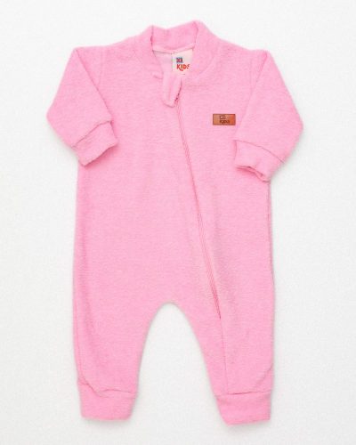Macacão Bebê Manga Longa Plush Boucle Rosa Menina