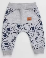 Calça Bebê Moletom Mescla Estampa urso azul