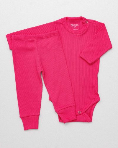 Conjunto Pagão Canelado Bebê Pink Menina