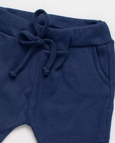 Calça Bebê jogger Suedine Azul