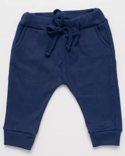 Calça Bebê jogger Suedine Azul