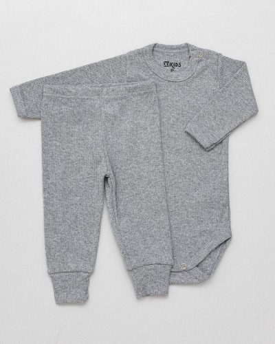 Conjunto Pagão Canelado Bebê Mescla