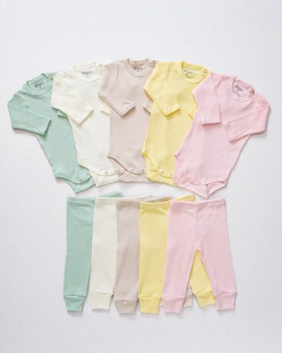 Kit 5 Conjuntos Pagão Canelado Bebê Menina
