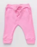 Calça Bebê jogger Suedine Rosa