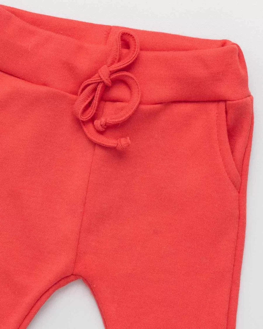 Calça Bebê jogger Suedine Vermelha