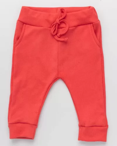 Calça Bebê jogger Suedine Vermelha