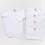 Kit 5 Conjuntos Pagão Bebê Canelado Branco