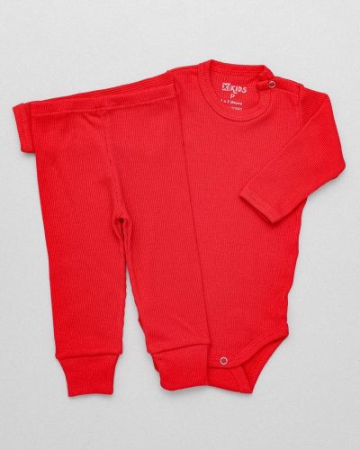 Conjunto Pagão Canelado Bebê Vermelho