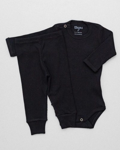 Conjunto Pagão Canelado Bebê Preto