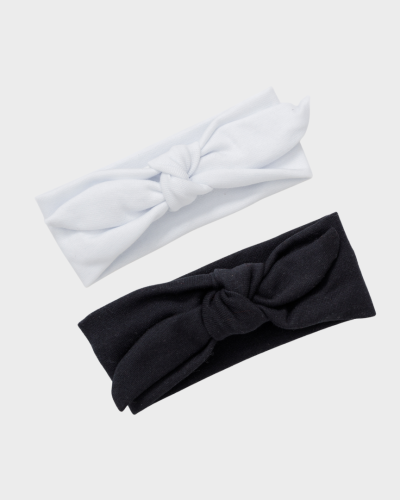 Kit 2 Faixas de Cabelo Bebê Branco e Preto