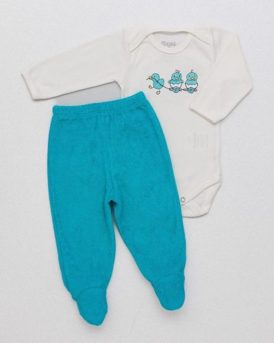 Conjunto Body Manga Longa e Calça com Pezinho Atoalhada Verde