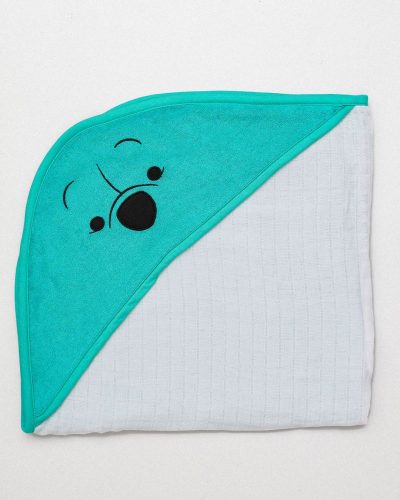 Toalha Fralda com Capuz Estampado Verde