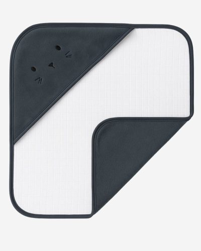 Toalha Fralda com Capuz Estampado Cinza