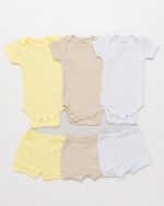 Kit 03 Conjuntos Bebê Pagão Verão Canelado Neutro