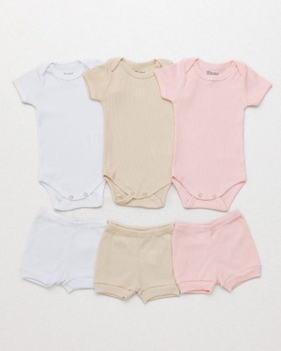 Kit 03 Conjuntos Bebê Pagão Verão Canelado Menina