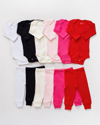 Kit 6 Conjuntos Canelado Bebê Menina
