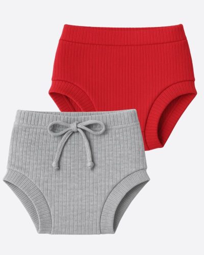 Kit Tapa Fralda de Bebê Mescla e Vermelho