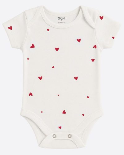 Body Bebê Manga Curta Coração