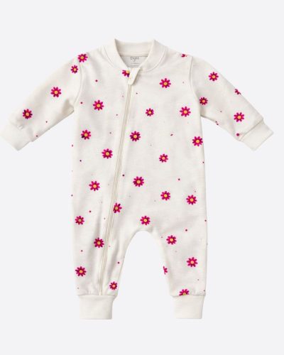 Macacão Bebê Malha 100% Algodão Florzinha Pink Menina
