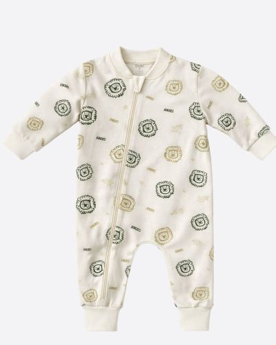 Macacão Bebê Malha 100% Algodão Leão Verde Menino