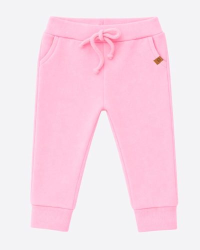 Calça Bebê Jogger Algodão Rosa Menina