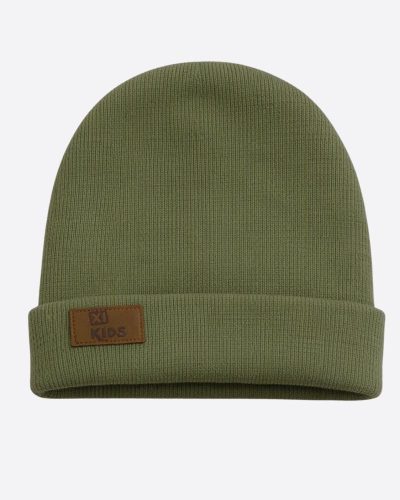 Touca Gorro Bebê Canelada Com Dobra Verde Militar Unissex