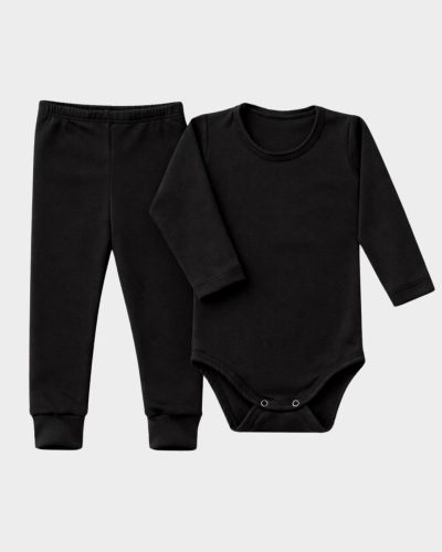 Conjunto Térmico Peluciado Bebê Preto Unissex