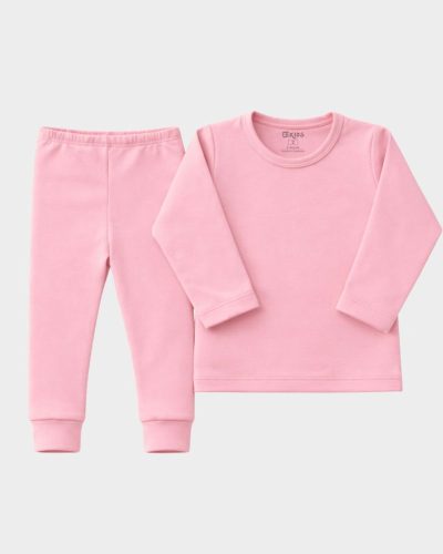 Conjunto Infantil Blusa e Calça Térmico Peluciado Rosa