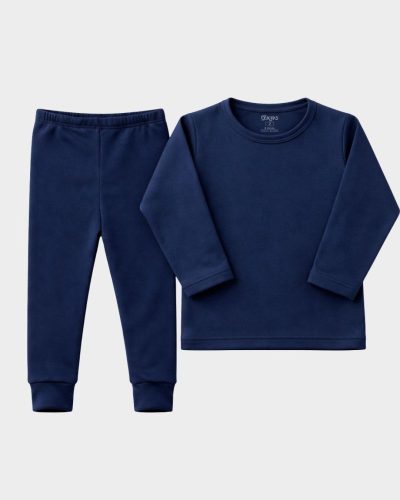 Conjunto Infantil Blusa e Calça Térmico Peluciado Azul