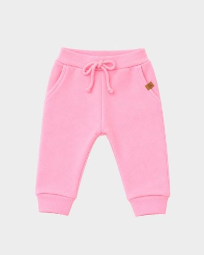 Calça Bebê Jogger Algodão Rosa Menina