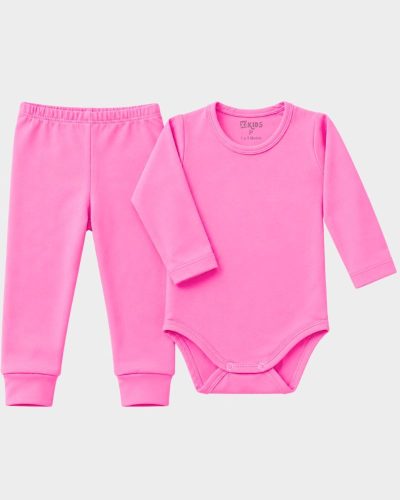 Conjunto Térmico Peluciado Bebê Rosa Menina