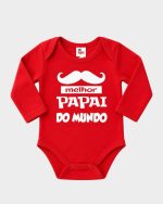 Body Bebê Suedine Frase Melhor Papai do Mundo
