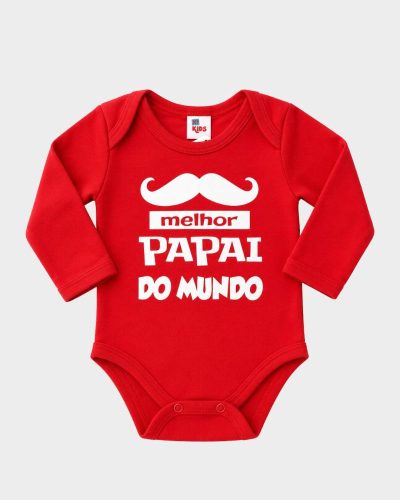 Body Bebê Suedine Frase Melhor Papai do Mundo