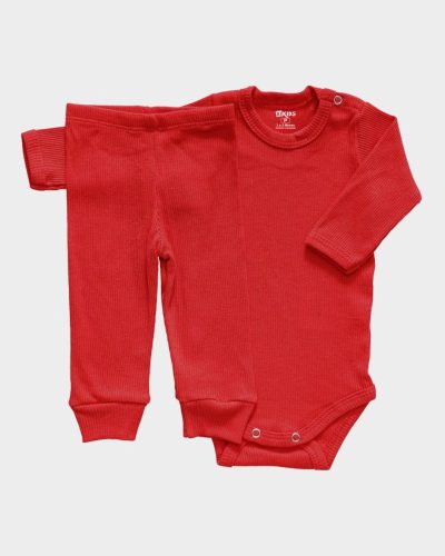 Conjunto Pagão Canelado Bebê Vermelho