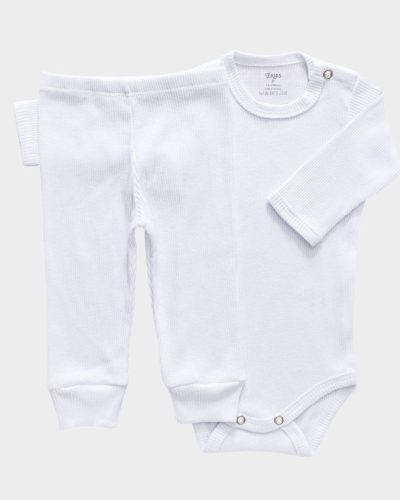 Conjunto Pagão Canelado Bebê Branco