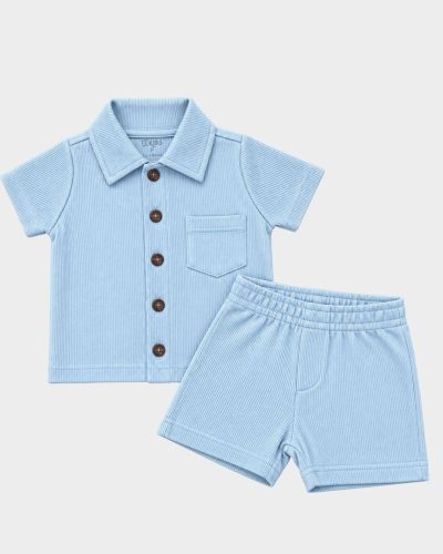 Conjunto Bebê Shorts e Camisa Azul