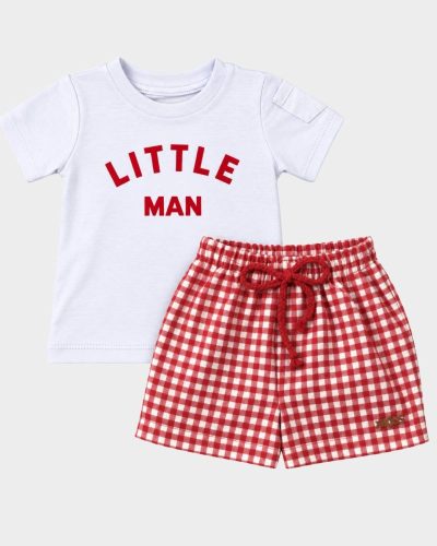 Conjunto Bebê Camiseta e Shorts de Algodão Little Man